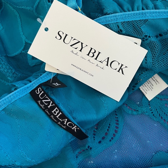 Suzy Black | NWT | “Patina” elastic lace teddy w. ruffle trim - Picture 8 of 9